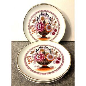 4 Vintage Limoges Porcelain Basket Bouquet Pattern 7.25" Salad Plates or Decorat